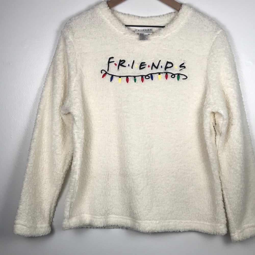 FRIENDS long sleeves  sleepwear women’s, Medium, polyester, winter white, soft